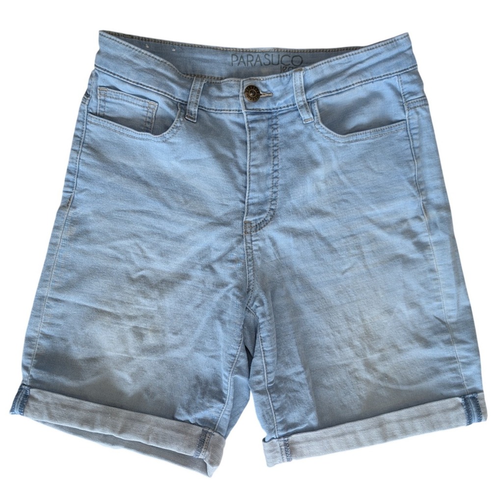 Parasuco 6 Long Jean Shorts Light Wash Denim